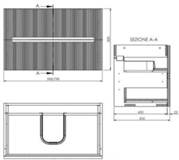 Affine 1200mm Bathroom Vanity Unit Countertop Wall Hung Drawer Units & Shelves Green - thumbnail 5