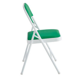 Mcc Direct Set Of 2 Folding Dining Chairs Metal Frame Padded Seats Green - thumbnail 4