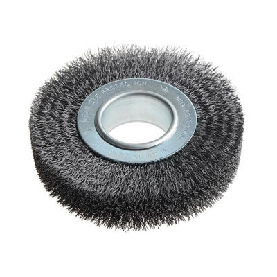 Lessmann Wheel Brush Multi Colour (D125mm X W29-31 X 40 Bore Steel Wire 0.30 + Adaptors Set 2)