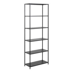 Wyld Haus Graz Matt Black Tall Metal Bookcase With 5 Shelves - thumbnail 2