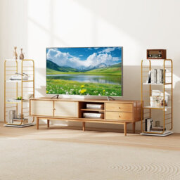 Gainoom 4-Tier Gold Rotating Bookshelf Spinning Bookcase Tower Floor Standing Revolving Display Rack - thumbnail 6