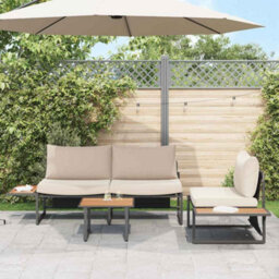 Walplus Brown Steel Coffee Table For Garden Patio - thumbnail 4