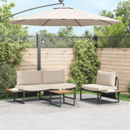 Walplus Brown Steel Coffee Table For Garden Patio - thumbnail 1