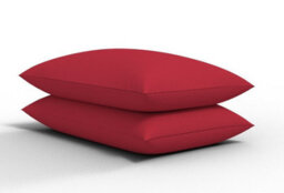 ARLinens Pair Of Pillowcase Polycotton Plain Dyed Housewife Pair Of Pillow Covers 75Cmx50Cm (Red)