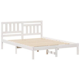 Berkfield Modern With Headboard White 135 X 190 Cm Solid Pine Wood