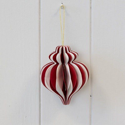 Red And White Candy Stripe Bauble - image 1