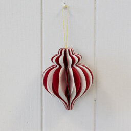 Red And White Candy Stripe Bauble - thumbnail 1