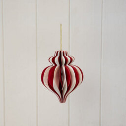 Red And White Candy Stripe Bauble - thumbnail 2