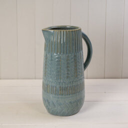 Four Candle Satchville Blue Ceramic Vase/jug - thumbnail 1