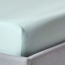 Homescapes Duck Egg Blue Organic Cotton Deep Fitted Sheet 18 Inch 400 Thread Count, Double