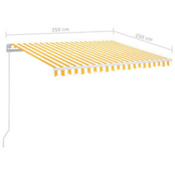 Berkfield Manual Retractable Awning With Led 350X250 Cm Yellow And White - thumbnail 7