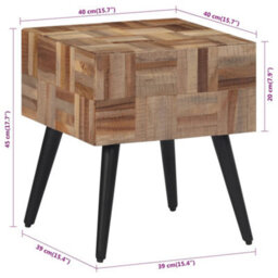 Berkfield Side Table 40X40X45 Cm Solid Reclaimed Teak - thumbnail 8