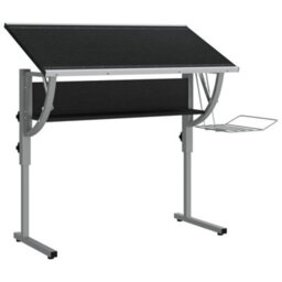 Walplus Black And Grey Craft Desk 110X53 Cm Engineered Wood And Steel - thumbnail 5