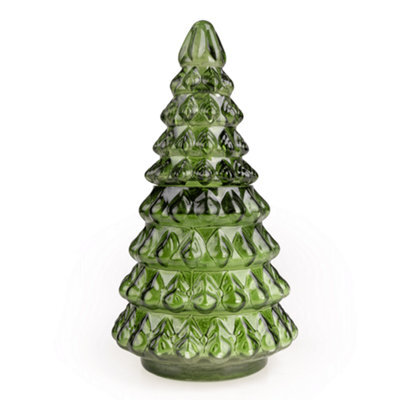Candlelight Hummingbird Small Glass Christmas Tree Candle - Pine Scent, 165mm - image 1