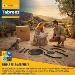 Homeology Tabreez Black Garden And Patio Cast Aluminium Bistro Table - thumbnail 8