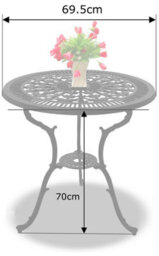 Homeology Tabreez Black Garden And Patio Cast Aluminium Bistro Table - thumbnail 5
