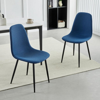 MCC Direct Set Of 2 Teddy Faux Fur Stitched Design Dining Chairs Blue Bella By Mcc - image 1