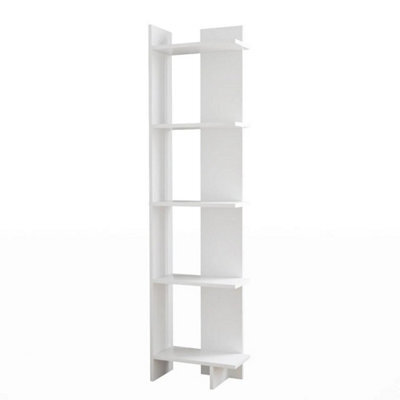 Tall Bookcase With 5 Tiers Shelves Ladder For Living Room Home Office Furniture - image 1