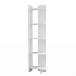 Tall Bookcase With 5 Tiers Shelves Ladder For Living Room Home Office Furniture - thumbnail 1
