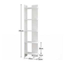 Tall Bookcase With 5 Tiers Shelves Ladder For Living Room Home Office Furniture - thumbnail 2