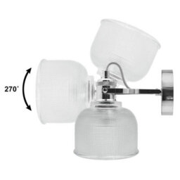 Long Life Lamps Company Polished Chrome Adjustable Vintage Wall Light Impressed Pattern M0088 - thumbnail 6