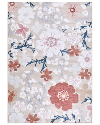 Wyld And Coco Luxeliving Multicolour Floral Area Rug 140 X 200 Cm - Low Pile Polyester, Anti-Slip, Underfloor Heating Compatible - image 1