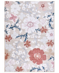 Wyld And Coco Luxeliving Multicolour Floral Area Rug 140 X 200 Cm - Low Pile Polyester, Anti-Slip, Underfloor Heating Compatible - thumbnail 1