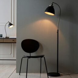 Luminosa Lighting Luminosa Franklin Task Floor Lamp, Aged Pewter Plate, Matt Black Paint - thumbnail 2