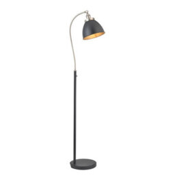 Luminosa Lighting Luminosa Franklin Task Floor Lamp, Aged Pewter Plate, Matt Black Paint