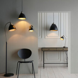 Luminosa Lighting Luminosa Franklin Task Floor Lamp, Aged Pewter Plate, Matt Black Paint - thumbnail 3