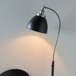 Luminosa Lighting Luminosa Franklin Task Floor Lamp, Aged Pewter Plate, Matt Black Paint - thumbnail 4