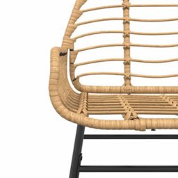 Berkfield 5 Piece Garden Dining Set Brown Poly Rattan Glass - thumbnail 6