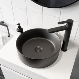 Affine Bathroom Cloakroom Vanity Unit Wall Mounted Countertop Basin Grey Gloss 600mm - thumbnail 6