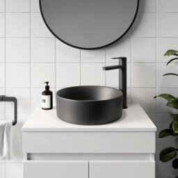 Affine Bathroom Cloakroom Vanity Unit Wall Mounted Countertop Basin Grey Gloss 600mm - thumbnail 5