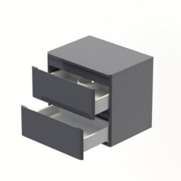 Affine Bathroom Cloakroom Vanity Unit Wall Mounted Countertop Basin Grey Gloss 600mm - thumbnail 4