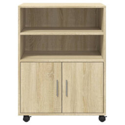 Walplus Rolling Cabinet Sonoma Oak 60X48X81 Cm Engineered Wood - thumbnail 4