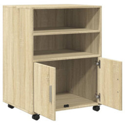 Walplus Rolling Cabinet Sonoma Oak 60X48X81 Cm Engineered Wood - thumbnail 7