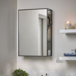 Croydex Matt Black Mirror Effect Steel Rectangular Wall-Mounted Bathroom Shelving (D)17.9Cm (H)60Cm (L)40Cm - thumbnail 5