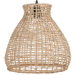 Wyld And Coco Rattan Pendant Lamp, Handwoven Natural Wicker Shade, Large W35 X D35 X H127Cm - thumbnail 1