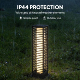 Outsunny Garden Rattan Lamp, 68 Cm Solar Rattan Floor Lamp With Auto On/off - thumbnail 7