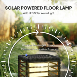 Outsunny Garden Rattan Lamp, 68 Cm Solar Rattan Floor Lamp With Auto On/off - thumbnail 4