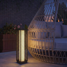 Outsunny Garden Rattan Lamp, 68 Cm Solar Rattan Floor Lamp With Auto On/off - thumbnail 1