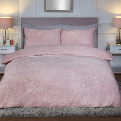Smart Living Luxury Sparkle Teddy Fleece Duvet Cover With Pillowcases - image 1