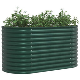 Berkfield Garden Raised Bed Green 160 X 80 X 81 Cm Steel - thumbnail 3