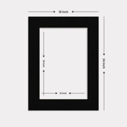 Ak Frames 24X18 Black Picture Mounts To Fit 18X12 Aperture Size - Mount Board Only (No Frame Included) - thumbnail 3