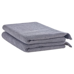 Beliani Set Of 2 Towels Atiu Terry Cotton Grey - thumbnail 5