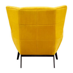 Orsina Luxurious Yellow Fabric Armchair, Velvet Upholstered Occassional Arm Chair, Striking Design Lounge Chair - thumbnail 4
