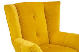 Orsina Luxurious Yellow Fabric Armchair, Velvet Upholstered Occassional Arm Chair, Striking Design Lounge Chair - thumbnail 5