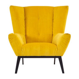 Orsina Luxurious Yellow Fabric Armchair, Velvet Upholstered Occassional Arm Chair, Striking Design Lounge Chair - thumbnail 6