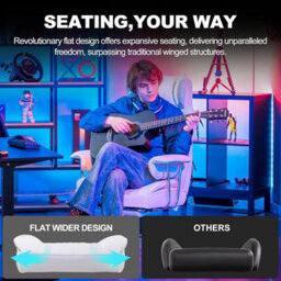Gtplayer Gaming Chair, Executive Office Desk Chair With Footrest Ergonomic Heavy Duty Lumbar Support Computer Chairs, White - thumbnail 6